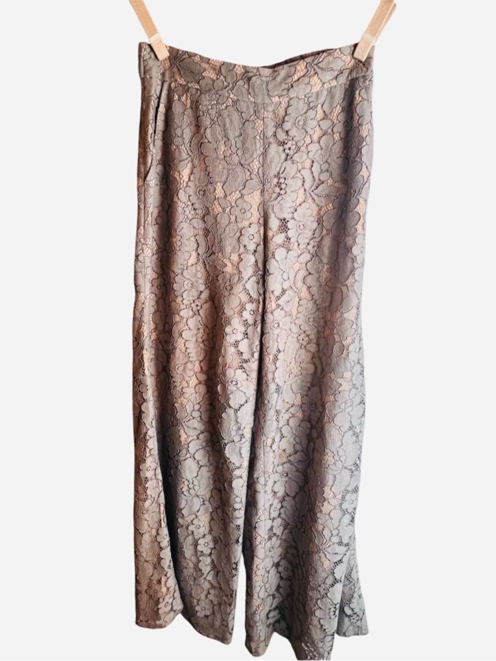 Anthropologie Lace Feather Bone Wide Leg Pant - Picture 2 of 7